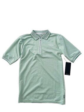 Kenneth Cole New York Boy's Zip Polo Shirt Sage Green ( 14-16 )